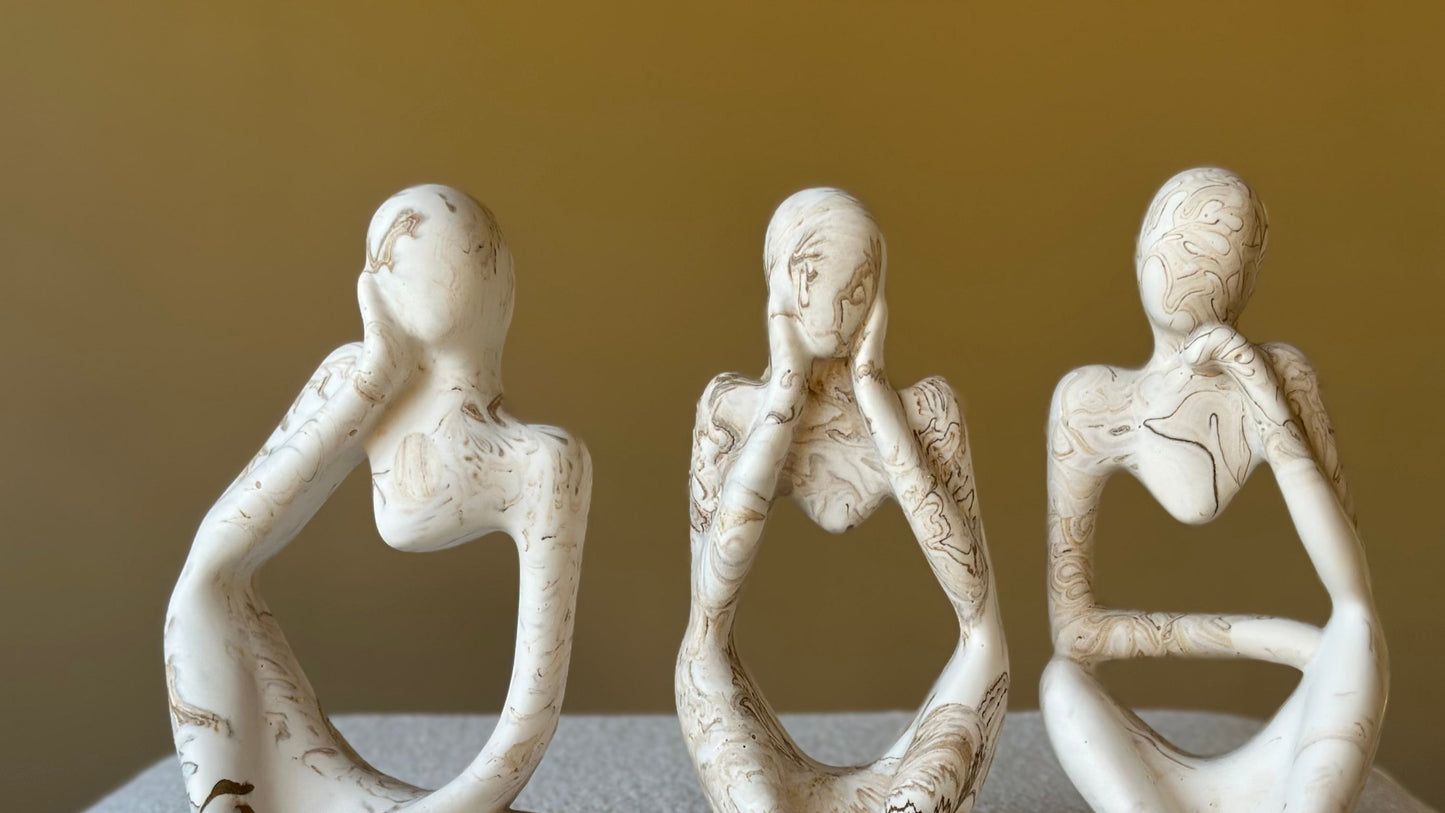 The Thinker Sculpture - Set of 3